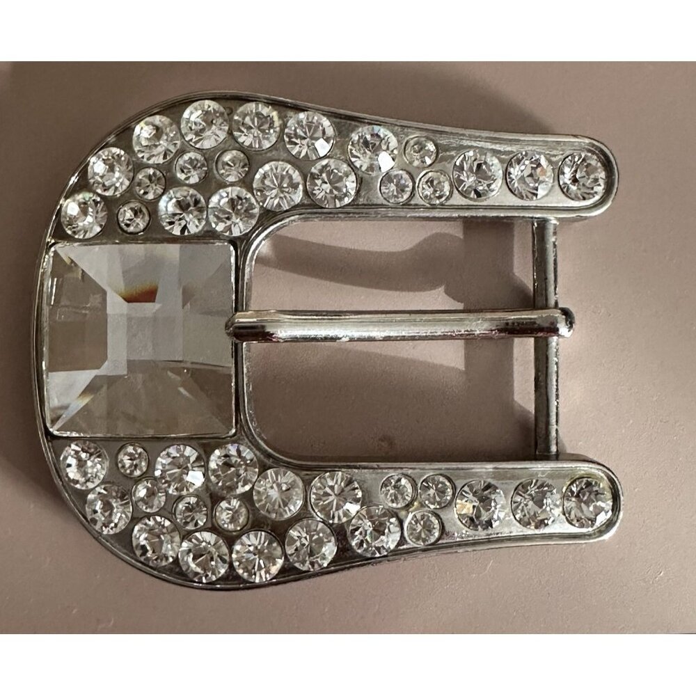 BB Simon Belt Buckle Silver Swarovski Crystals Bling Fits 1” Show Cowgirl